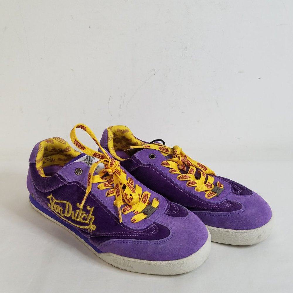 Von Dutch Vanderdutch Purple & Yellow Velvet Sneakers